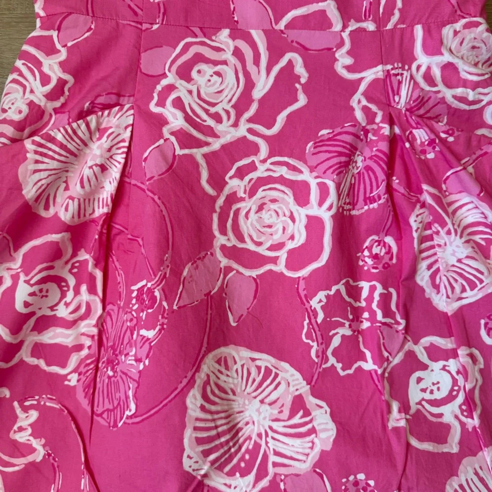 Lilly Pulitzer Pink White Floral Strapless A-Line Sundress SZ 6 - Picture 2 of 8